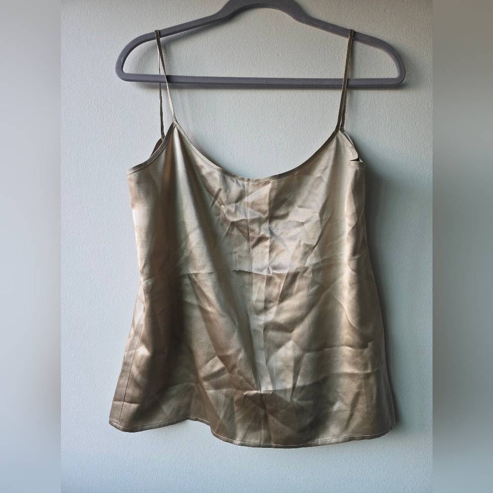 Anne Klein 100 Silk Gold Satin Camisole